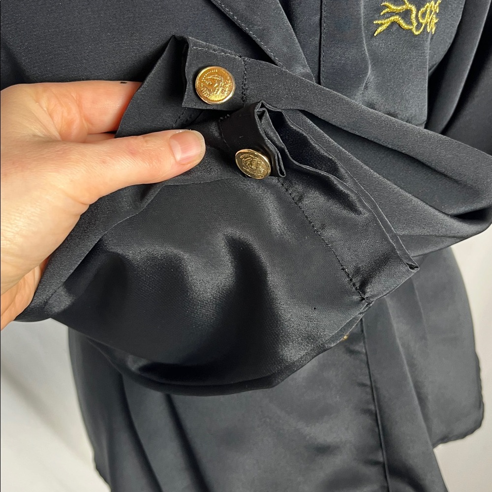 Vintage Notations Lightweight Black Button Up Pre… - image 5